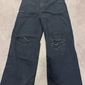 Distressed Black Jeans